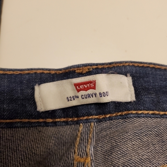 Levi's 529 Womens Jeans sz 8 Curvy BootCut Mid Rise Dark Wash Denim Pant - Picture 7 of 11